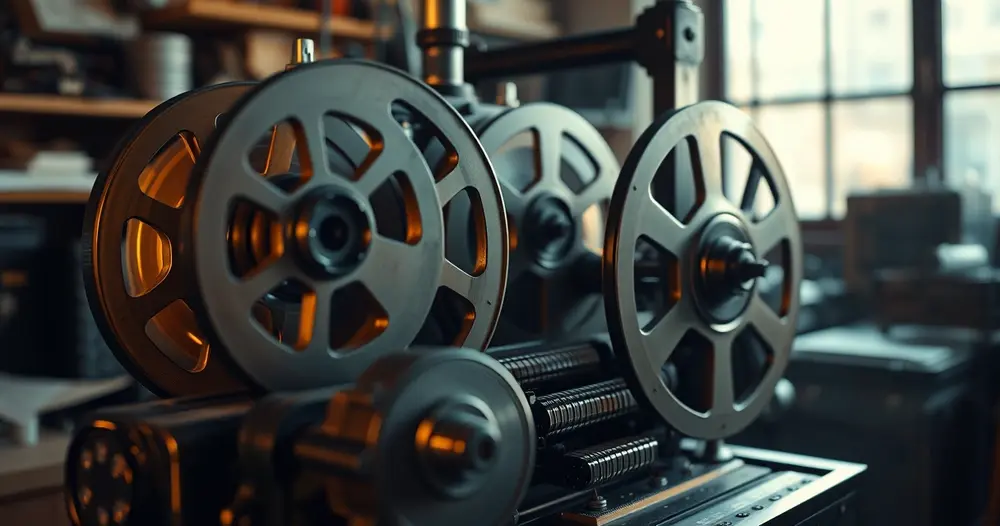Qual equipamento era usado na montagem de filmes